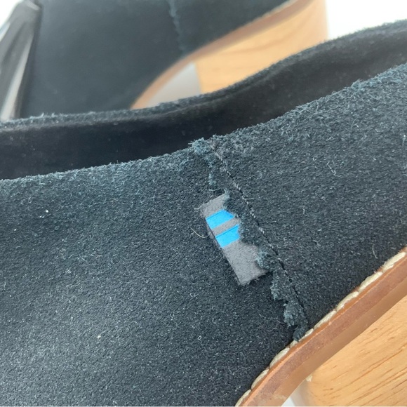 TOMS Leila Tassel Mules Women’s Size 8. Black Suede Cheeky Heels Slide-Ons shoes - Picture 8 of 8